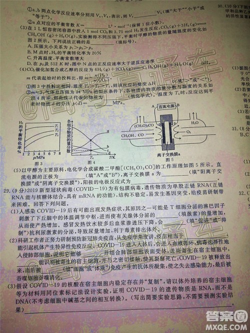 2020年齐齐哈尔二模理科综合试题及答案