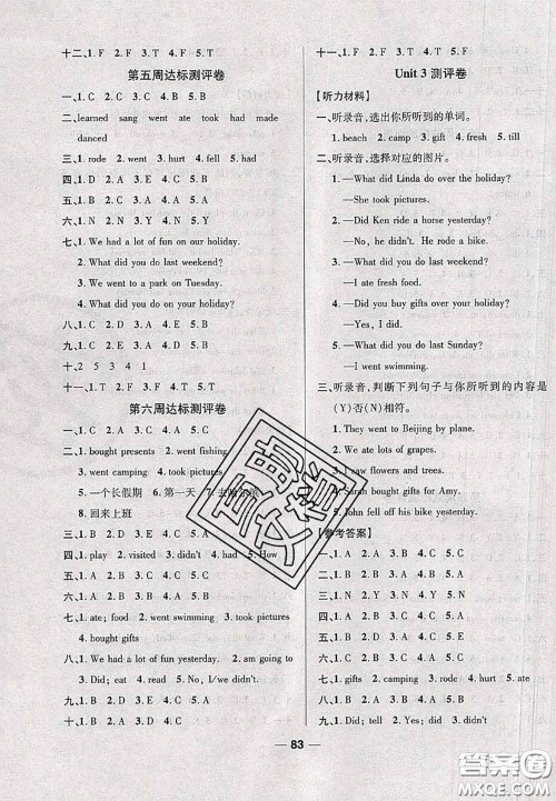 甘肃民族出版社2020优加全能大考卷六年级英语下册人教版答案 甘肃民族出版社2020优加全能大考卷六年级英语下册人教版答案