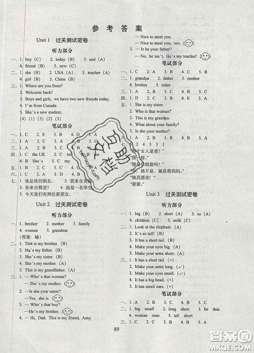 2020春68所名校图书期末冲刺100分完全试卷三年级英语下册人教版答案 2020春68所名校图书期末冲刺100分完全试卷三年级英语下册人教版答案