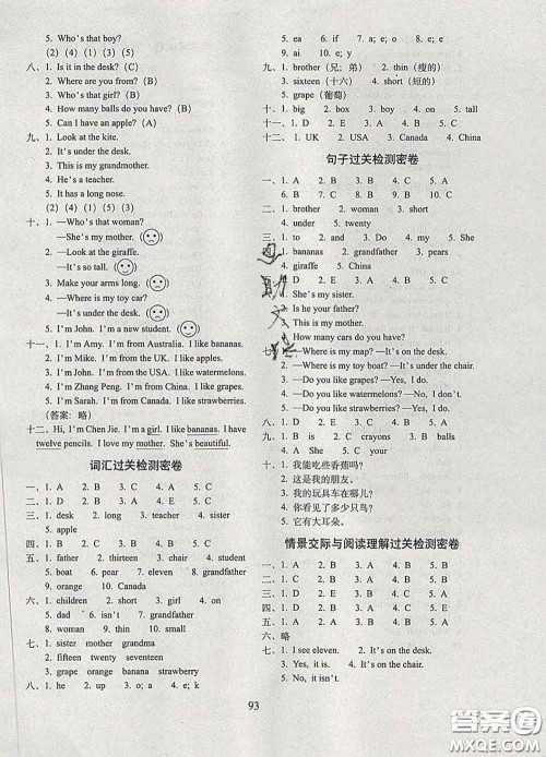 2020春68所名校图书期末冲刺100分完全试卷三年级英语下册人教版答案 2020春68所名校图书期末冲刺100分完全试卷三年级英语下册人教版答案