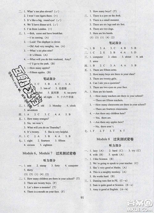 2020春期末冲刺100分完全试卷三年级英语下册外研版一起答案 2020春期末冲刺100分完全试卷三年级英语下册外研版一起答案