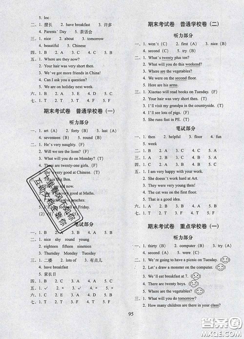 2020春期末冲刺100分完全试卷三年级英语下册外研版一起答案 2020春期末冲刺100分完全试卷三年级英语下册外研版一起答案