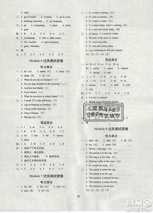 2020春期末冲刺100分完全试卷三年级英语下册外研版三起答案 2020春期末冲刺100分完全试卷三年级英语下册外研版三起答案