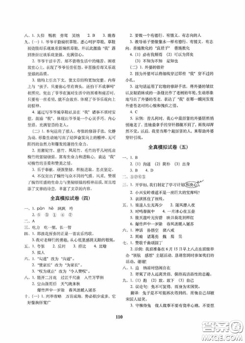 68所教学教科所2020年毕业升学完全练考卷语文答案