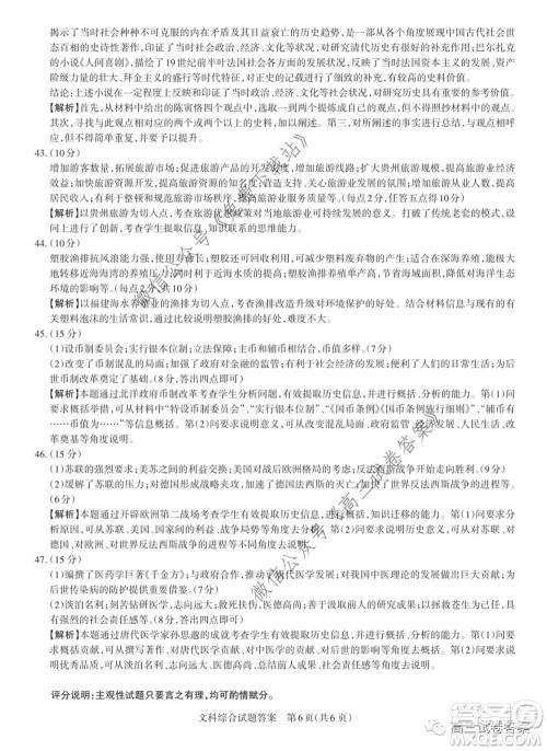 2020年山西省高考考前适应性测试二文科综合试题及答案 2020年山西省高考考前适应性测试二文科综合试题及答案