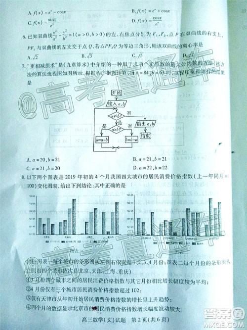 2020年运城二模文科数学试题及答案