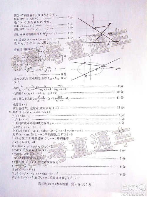 2020年运城二模文科数学试题及答案