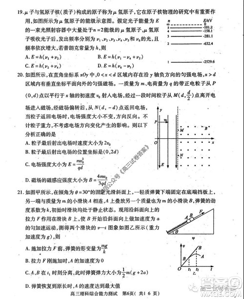 2020年河南省六市高三第二次联考理科综合试题及答案