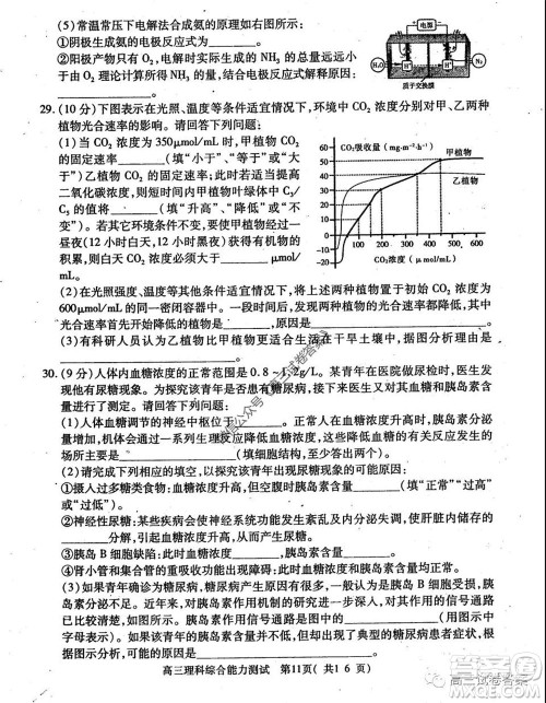 2020年河南省六市高三第二次联考理科综合试题及答案