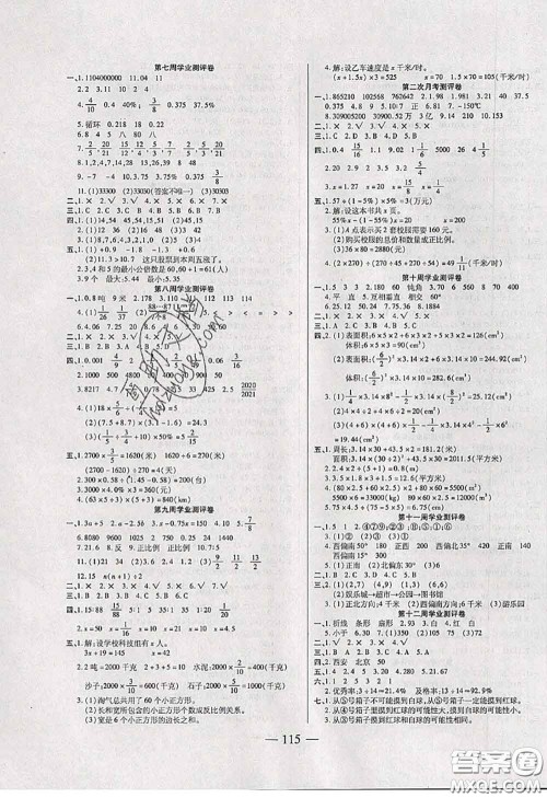 2020新版手拉手轻松全优练考卷六年级数学下册北师版答案 2020新版手拉手轻松全优练考卷六年级数学下册北师版答案