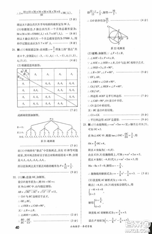 四川教育出版社2020一战成名中考真题与拓展训练数学云南版答案