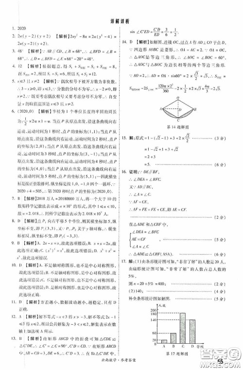 四川教育出版社2020一战成名中考真题与拓展训练数学云南版答案