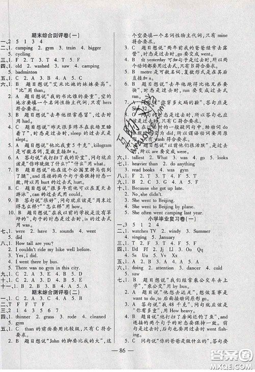 2020新版手拉手轻松全优练考卷六年级英语下册人教版答案 2020新版手拉手轻松全优练考卷六年级英语下册人教版答案
