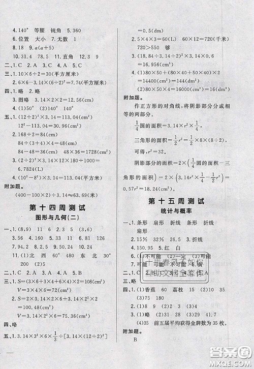 2020新版悦然好学生周周测六年级数学下册人教版答案 2020新版悦然好学生周周测六年级数学下册人教版答案