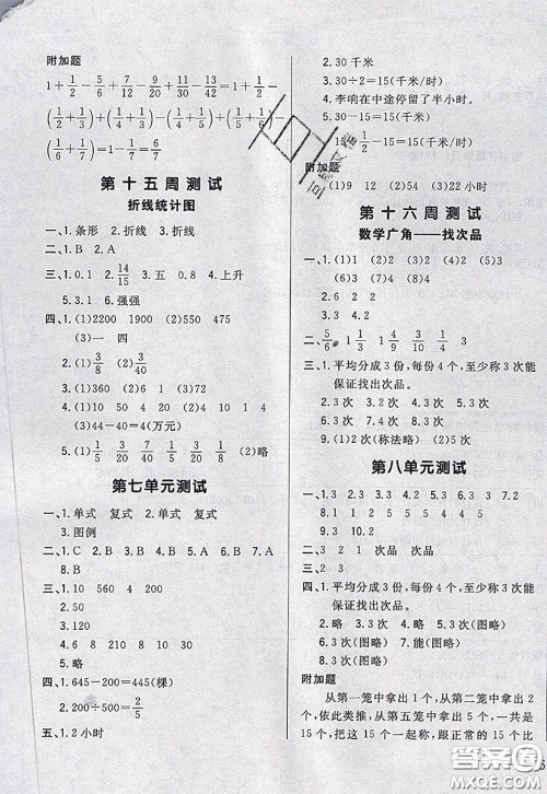 2020新版悦然好学生周周测五年级数学下册人教版答案 2020新版悦然好学生周周测五年级数学下册人教版答案
