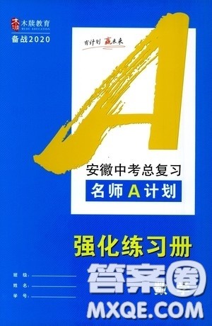 2020木牍教育安徽中考总复习名师A计划强化练习册数学答案