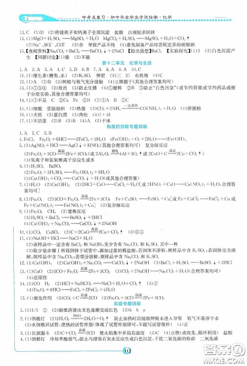 湖南教育出版社2020湘教考苑中考总复习初中毕业学业考试指南化学九年级娄底版答案 湖南教育出版社2020湘教考苑中考总复习初中毕业学业考试指南化学九年级娄底版答案