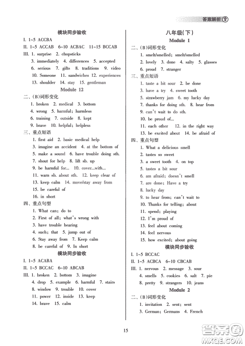 海南出版社2020海南中学中考总复习英语外研版答案 海南出版社2020海南中学中考总复习英语外研版答案
