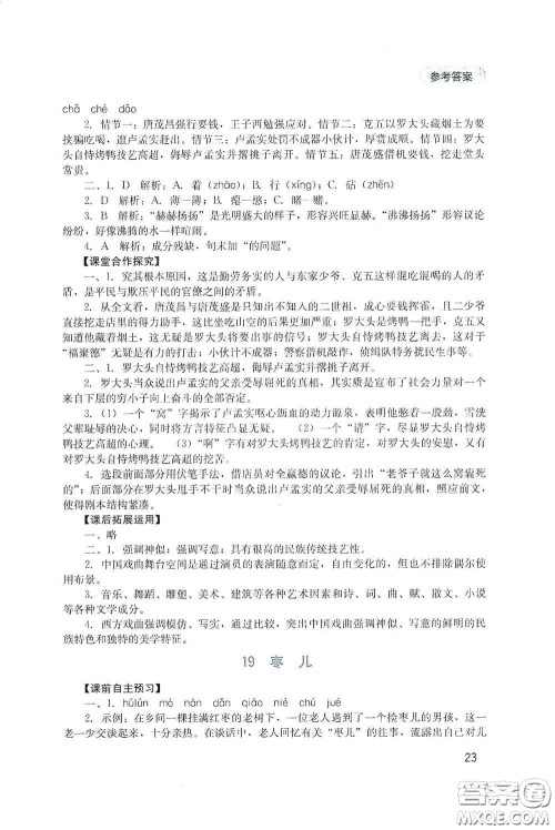四川教育出版社2020新课程实践与探究丛书九年级语文下册人教版答案 四川教育出版社2020新课程实践与探究丛书九年级语文下册人教版答案