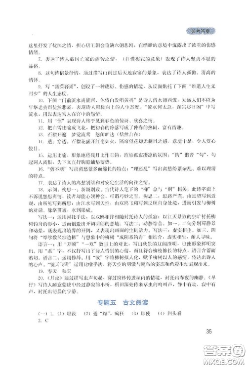 四川教育出版社2020新课程实践与探究丛书九年级语文下册人教版答案 四川教育出版社2020新课程实践与探究丛书九年级语文下册人教版答案