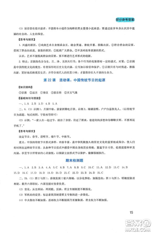 四川教育出版社2020新课程实践与探究丛书七年级历史下册人教版答案 四川教育出版社2020新课程实践与探究丛书七年级历史下册人教版答案