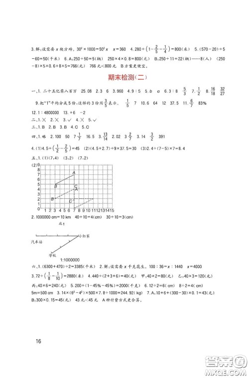 四川教育出版社2020新课标小学生学习实践园地六年级数学下册西师大版答案