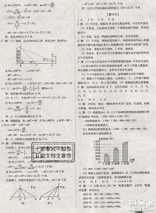 2020春聚能闯关100分期末复习冲刺卷九年级数学下册苏科版答案