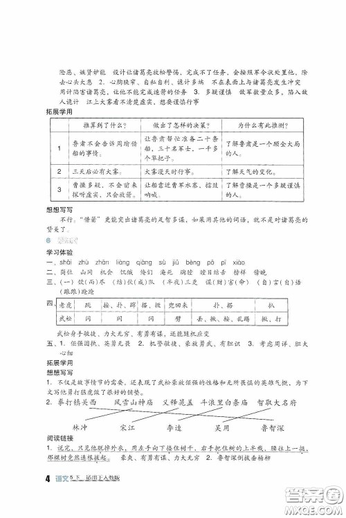 四川教育出版社2020新课标小学生学习实践园地五年级语文下册人教版答案 四川教育出版社2020新课标小学生学习实践园地五年级语文下册人教版答案