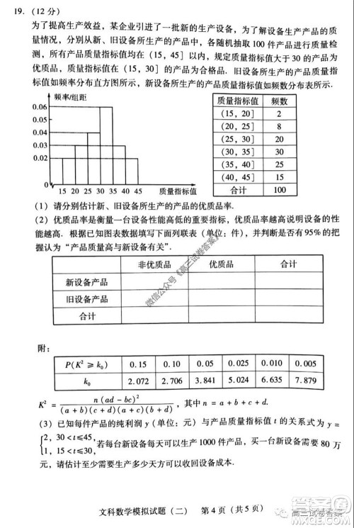广东二模2020届普高等学校招生全国统一考试文科数学试题及答案 广东二模2020届普高等学校招生全国统一考试文科数学试题及答案