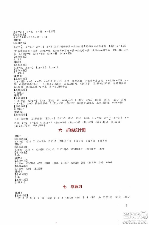 四川教育出版社2020新课标小学生学习实践园地五年级数学下册西师大版答案