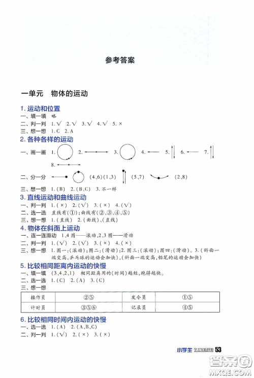 四川民族出版社2020新课标小学生学习实践园地三年级科学下册答案 四川民族出版社2020新课标小学生学习实践园地三年级科学下册答案
