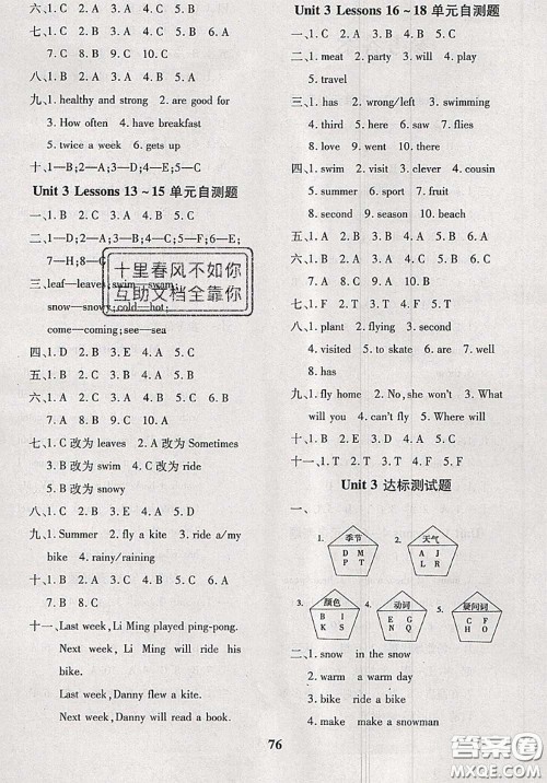 2020新版黄冈360度定制密卷六年级英语下册冀教版答案 2020新版黄冈360度定制密卷六年级英语下册冀教版答案