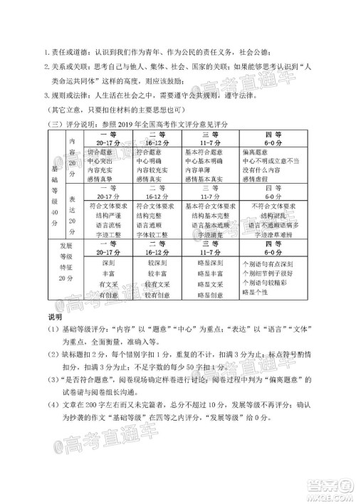 雅安市高中2017级第三次诊断性考试语文参考答案 雅安市高中2017级第三次诊断性考试语文参考答案