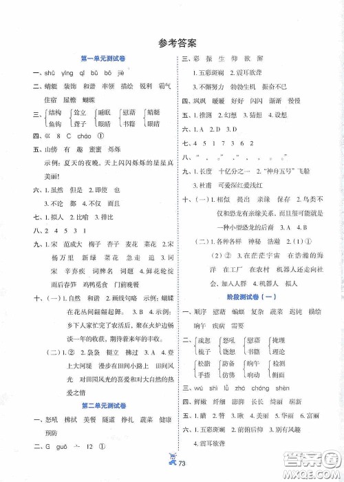 延边人民出版社2020百分金卷夺冠密题创变新测试四年级语文下册人教版答案 延边人民出版社2020百分金卷夺冠密题创变新测试四年级语文下册人教版答案