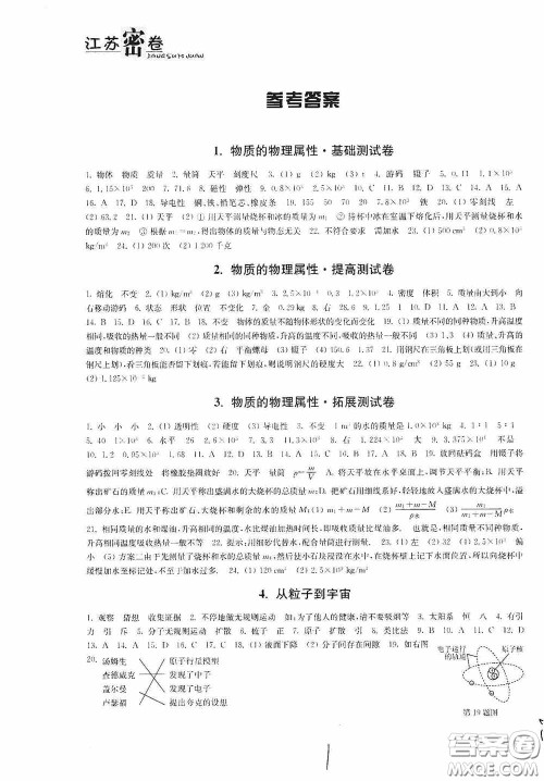 东南大学出版社2020江苏密卷八年级物理下册江苏版答案 东南大学出版社2020江苏密卷八年级物理下册江苏版答案