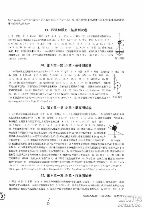 东南大学出版社2020江苏密卷八年级物理下册江苏版答案 东南大学出版社2020江苏密卷八年级物理下册江苏版答案