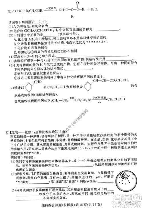 炎德英才大联考长郡中学2020届高考模拟卷一理科综合试题及答案 炎德英才大联考长郡中学2020届高考模拟卷一理科综合试题及答案