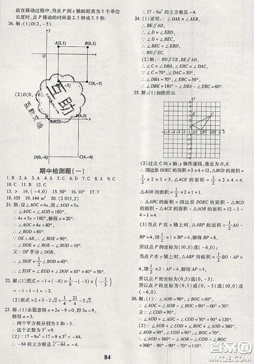 2020新版黄冈360度定制密卷七年级数学下册人教版答案 2020新版黄冈360度定制密卷七年级数学下册人教版答案