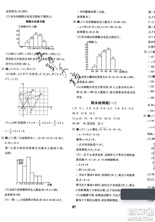 2020新版黄冈360度定制密卷八年级数学下册湘教版答案