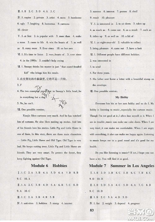 2020新版黄冈360度定制密卷八年级英语下册外研版答案 2020新版黄冈360度定制密卷八年级英语下册外研版答案