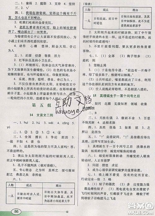 2020新版南方新课堂金牌学案六年级语文下册人教版答案 2020新版南方新课堂金牌学案六年级语文下册人教版答案