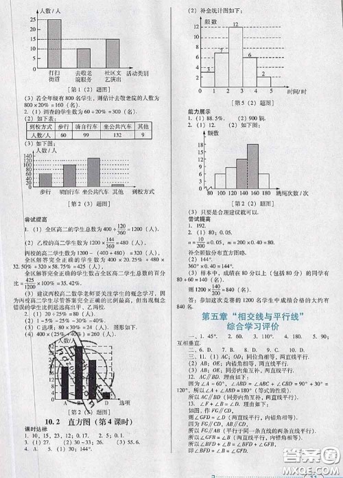 2020新版南方新课堂金牌学案七年级数学下册人教版答案