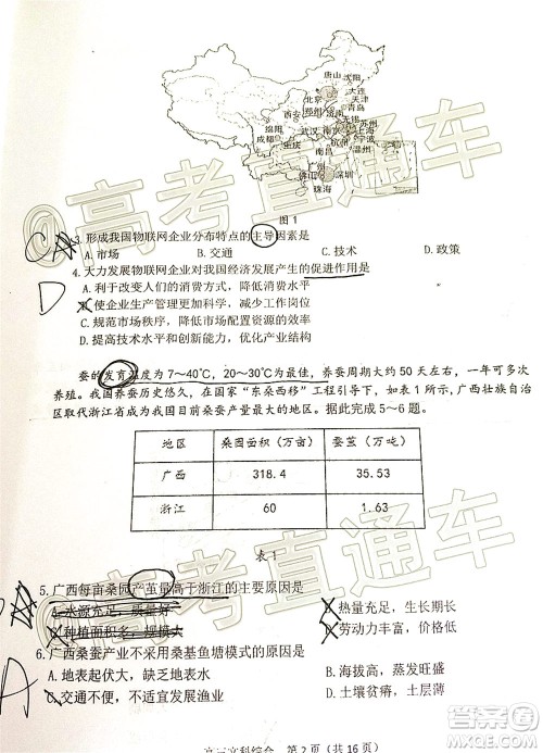 2020年大连市高三第二次模拟考试文科综合试题及答案