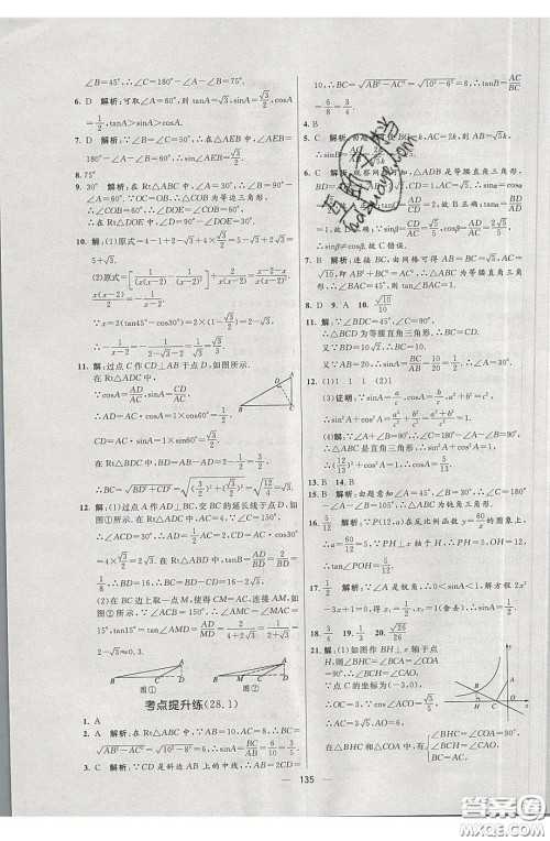 2020年亮点激活中学教材多元演练九年级数学下册人教版答案