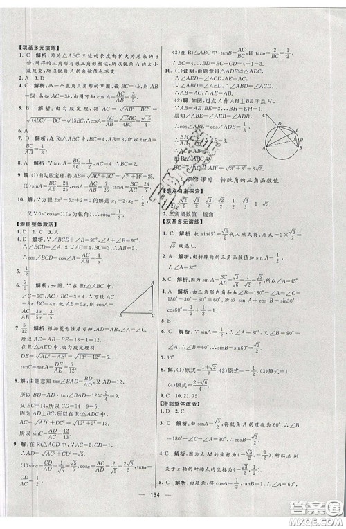 2020年亮点激活中学教材多元演练九年级数学下册人教版答案