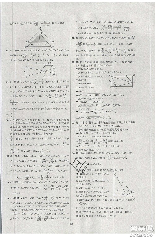 2020年亮点激活中学教材多元演练九年级数学下册人教版答案