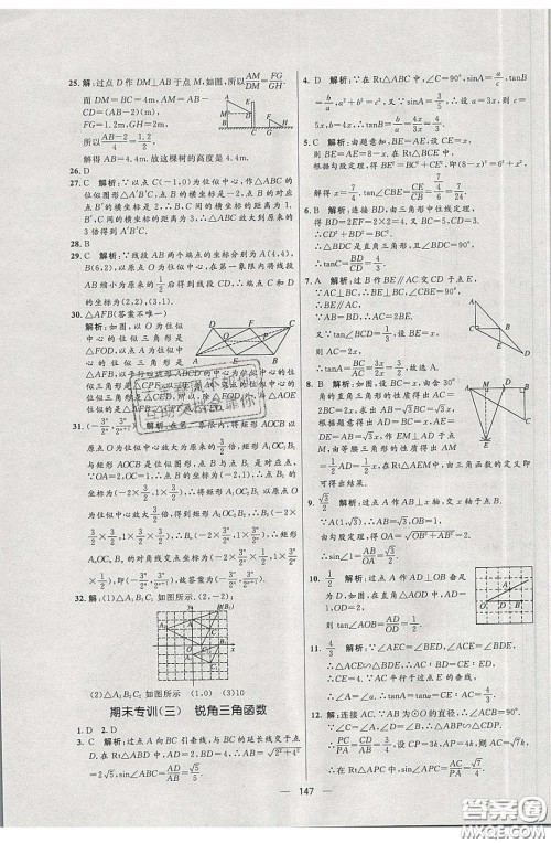 2020年亮点激活中学教材多元演练九年级数学下册人教版答案