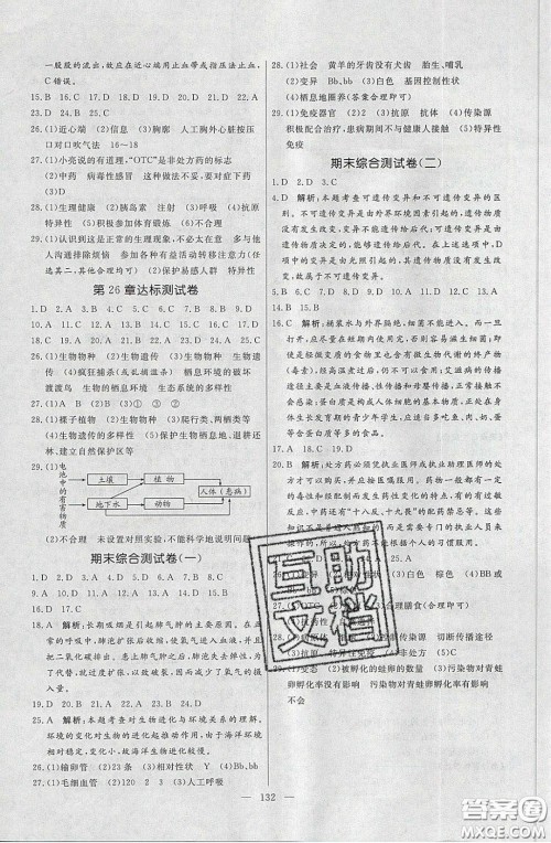 2020年亮点激活中学教材多元演练八年级生物下册苏科版答案