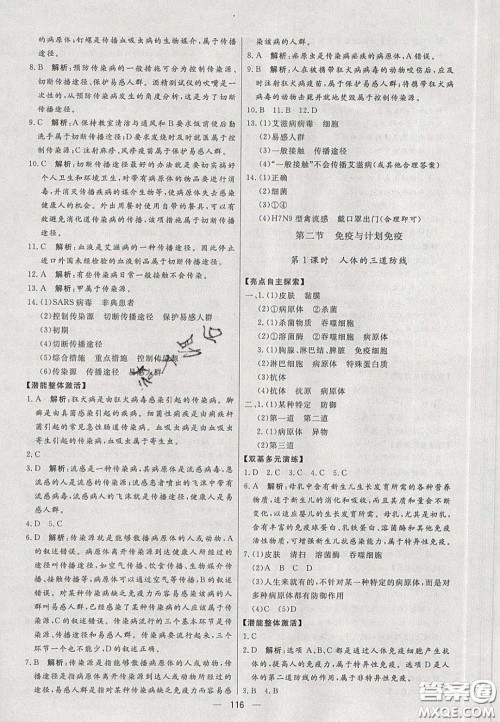 2020年亮点激活中学教材多元演练八年级生物下册人教版答案