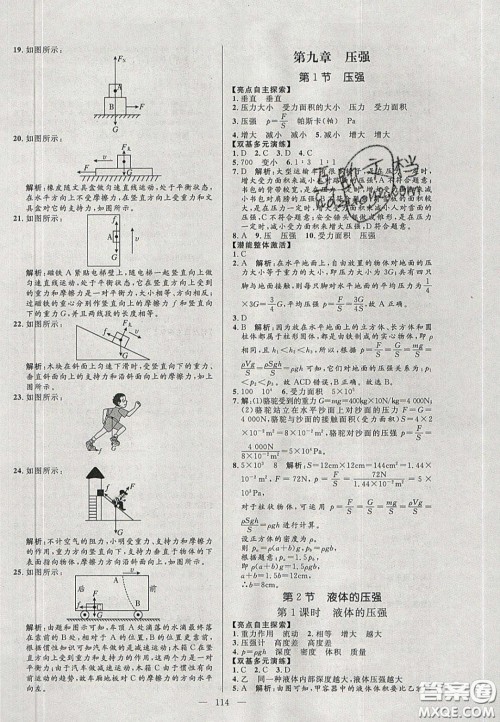 2020年亮点激活中学教材多元演练八年级物理下册人教版答案